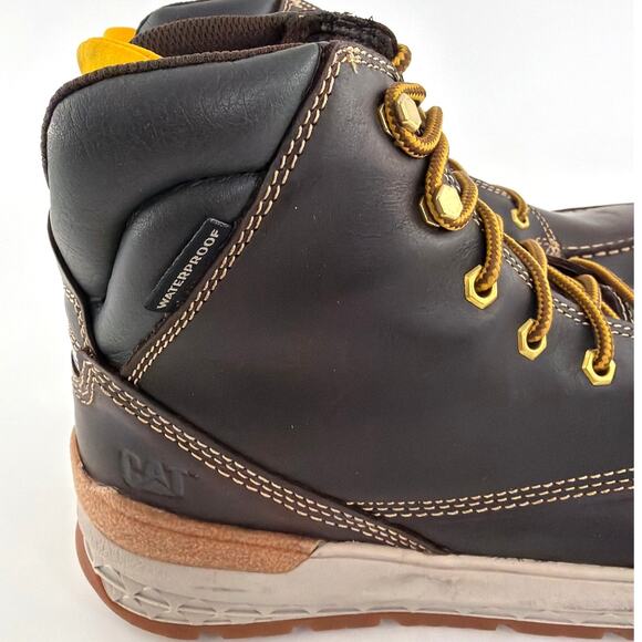 Caterpillar Men\'s Friar Brown Impact Safety Toe Waterproof Work Boots Size 11 main image 10